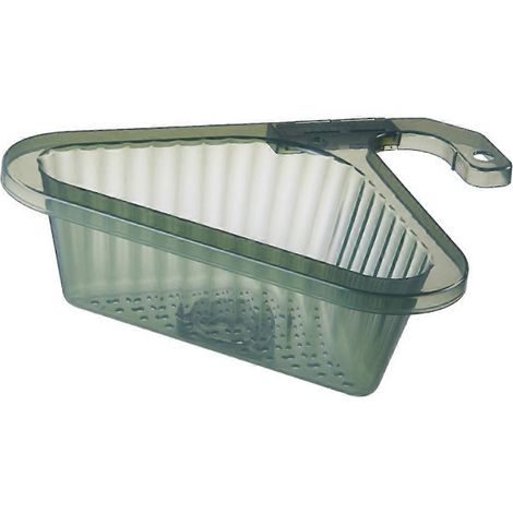 Égouttoir d'évier triangulaire d'angle, panier inoxydable sans perforation, poignée escamotable pour cuisine et salle de bain (1/5)