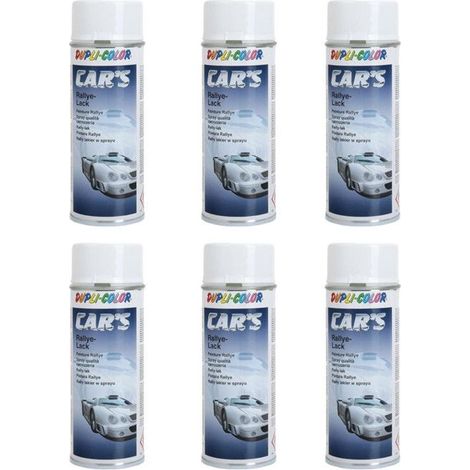 Lot de 6 bombes de peinture rallye blanc brillant - 400 ml - Dupli-Color