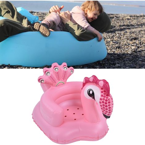 Siège gonflable pour enfant en PVC à motifs de dessins animés, tabouret de bain bébé paon, chaise d'apprentissage (1/5)