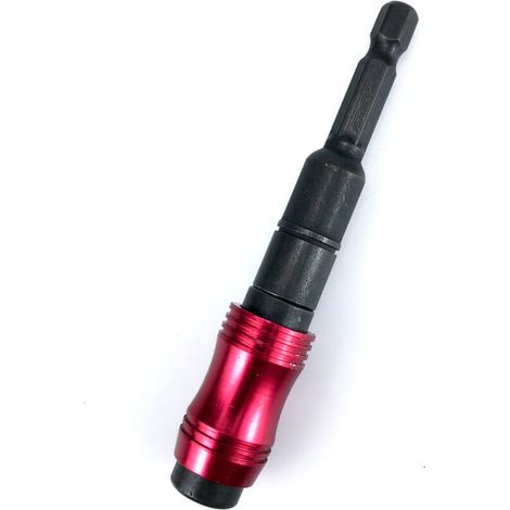 Barre d'Extension et Adaptateur Magnétique 6.35mm à Déverrouillage Rapide – Pour Embouts à Angle Variable (Rouge-Noir) (1/3)