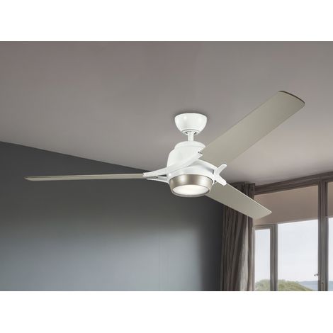 Deckenventilator ZEUS mit Licht und Fernbedienung, Weiß-Silber, Ø 152cm (1/5)