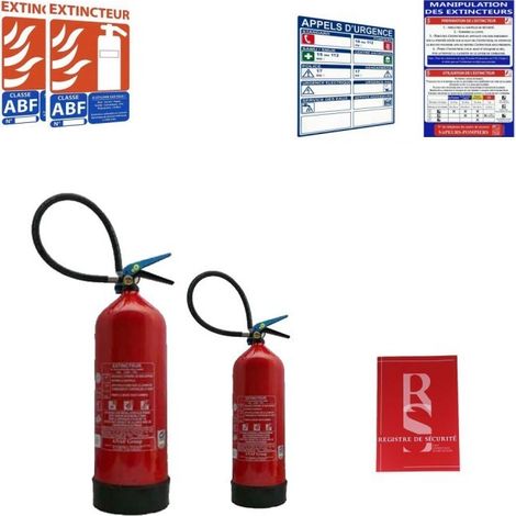 Kit de 2 extincteurs 6L AB – Pour ERP catégorie 4 – Panneaux signalétiques inclus – Registre de sécurité incendie – Lifebox (1/5)