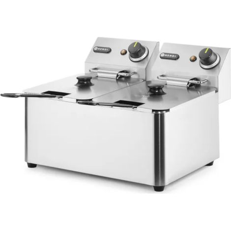Friggitrice commerciale Kitchen Line 6kW 230V 2 x 4L - Hendi 205846 (1/4)