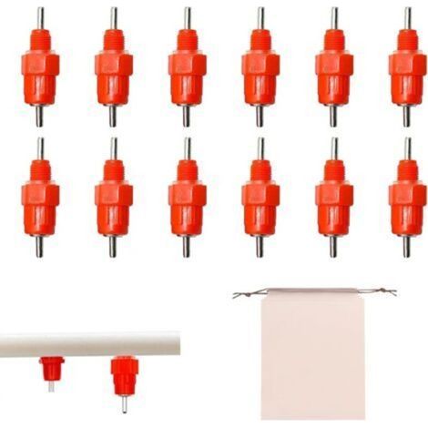 Automatique Tétine Abreuvoir Poule Volaille,Buveurs Automatiques,Abreuvoir Poules, Poulet Canard Poule Distributeur d'eau,Abreuvoir de Volaille,Eau Mamelons Abreuvoirs,Abreuvoir Poulet,18pcs