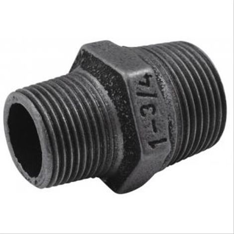 Lot de 10 mamelons réduits fonte noire à visser - mâle 1/2'' (15/21) x 3/8'' (12/17)