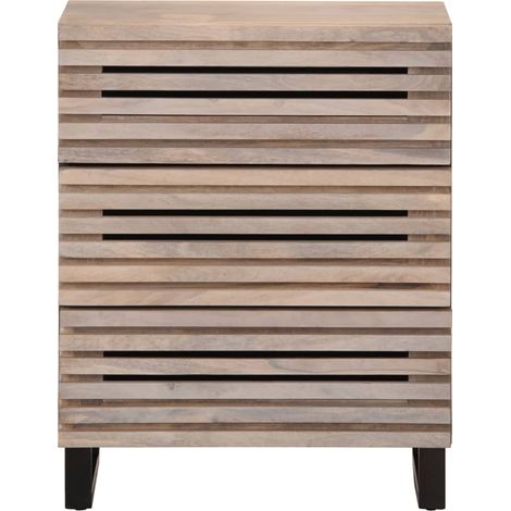 Sideboard/Anrichte/Buffet Weiß 60x34x75 cm Massivholz Mango LXWW337048 (1/5)