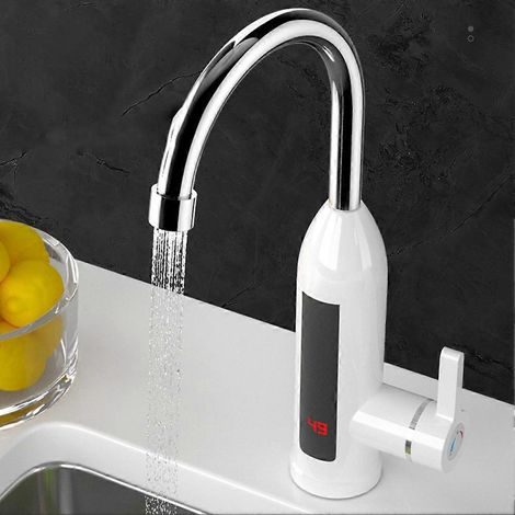 Chauffe-eau électrique 220 V avec prise européenne, 3000 W, affichage numérique, pour cuisine, robinetterie et chaudières, idéal pour les maisons de campagne.