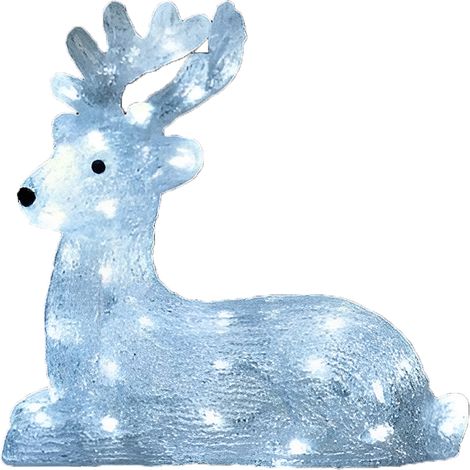 Renna Luminosa con 40 LED alzato in cammino Natalizio Decorativo in acrilico Interno/Esterno allestimenti eventi decorazione giardino albero di natale