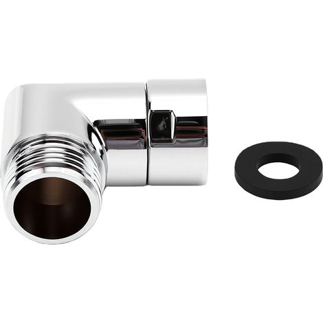 Adaptateur coudé à 90 degrés pour pommeau de douche, connecteur d'extension pivotant G1/2 po pour support mural à main, électroplaqué (1/5)