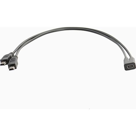Mini-USB-Buchse auf 2 Stecker Adapterkabel für Navigation, Dashcam und Radarwarner (Mini 5P 1 auf 2 Ladeanschluss) (1/5)