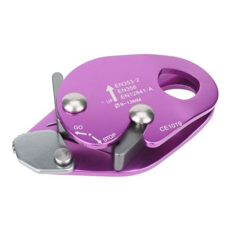 Descendeur d'arrêt de freinage automatique pour pince de corde de 9 à 13mm, anneau de Rappel de sauvetage, équipement d'escalade violet