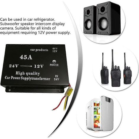 Convertisseur de tension pour camions : adaptateur secteur 24 V vers 12 V efficace avec fonctions de sécurité (1/4)