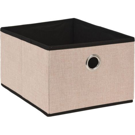 Storage Solutions Panier de rangement/panier de placard - carton/plastique - 15 litres - beige - 32 x 25 x 18 cm, Panier (1/3)