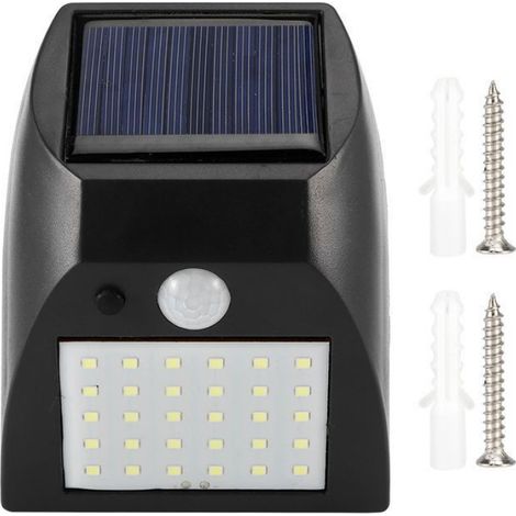 Lumière solaire murale 30 LED, étanche, détection mouvement, pour jardin et cour, éclairage sécurité et décoration (1/5)
