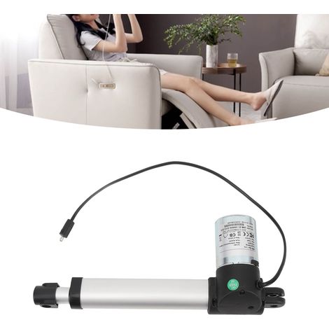 Actuateur électrique pour fauteuil relax et siège élévateur avec télécommande, tube aluminium et coque PA6, 150 mm de course, fixation perforée, 4000N de pression (1/4)