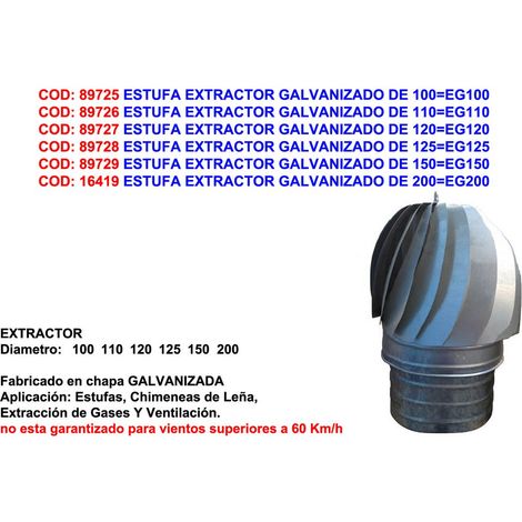 Extracteur de chaleur en acier galvanisé 110