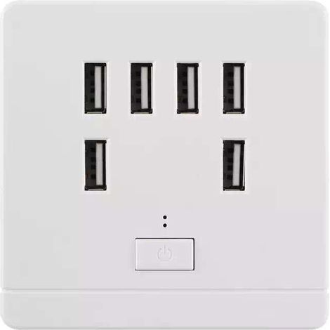 Multiprise murale avec chargeur USB 3,4 A, hub de chargement avec interrupteur pour téléphones, tablettes et appareils (1/4)