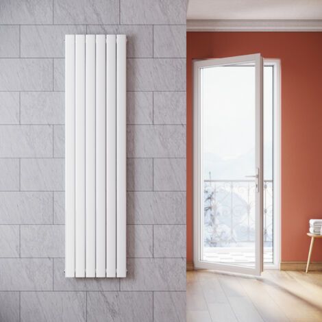 [JAMAIS UTILISÉ] SONNI Radiateur eau chaude en acier Conception murale Vertical Tube plat Radiateur chauffage central 1800x465mm Panneau Double Blanc (1598W)