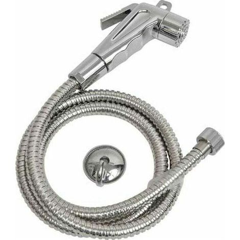 Kit Douchette Toilette 1 Jet, XU, Flexible 120cm + Support Mural Inox - KZQ (1/3)