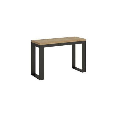Console extensible double plateau chêne clair 120-200cm Noceta-Largeur 120 cm (1/5)