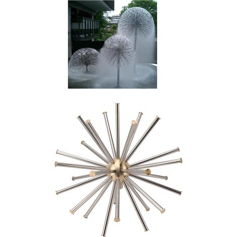 Löwenzahnförmige Springbrunnendüse G1" Hergestellt aus Edelstahl und Kupfer für Teiche, Pools und Gärten (1/5)