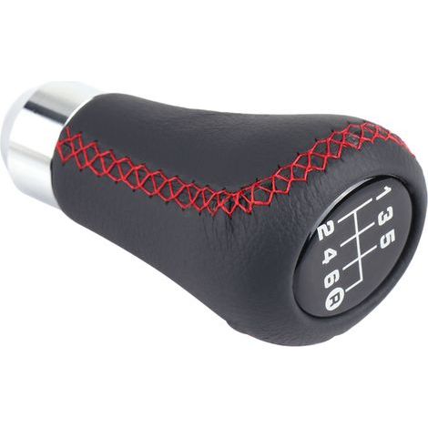 Pommeau de Vitesse pour Voiture 6 Vitesses en PU avec 3 Adaptateurs pour Diamètres 8-12mm - Rouge (1/5)