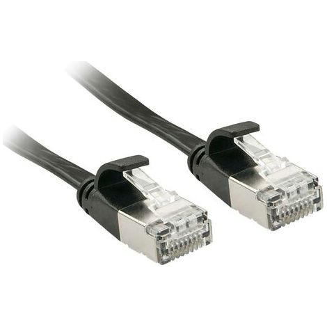 Câbles réseau et DAC LINDY Cat.6A U/FTP Flat Patch Cable black 0.3m (1/4)