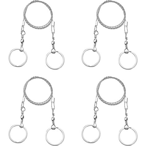 Stahldrahtsäge, Edelstahldrahtsäge, Outdoor-Survival-Drahtsäge, 360-Grad-Drahtsäge, für Notfallreisen im Freien, Überlebenswerkzeug, 4er-Pack