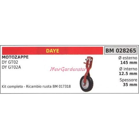 Kit supporto e Ruota DAYE motozappa DY GT02 02A 028265