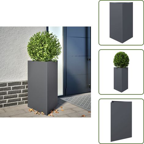 vidaXL Jardinière anthracite triangulaire 50x43x75 cm acier (1/5)