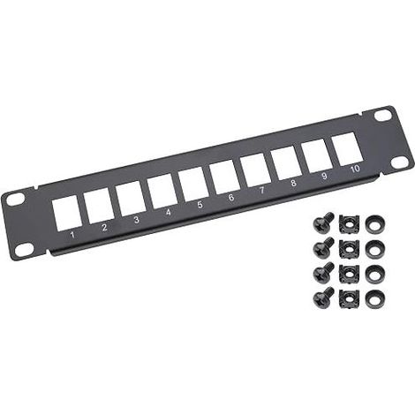 UTP Keystone Patchpanel-Serverschrank 10 Zoll 1 HE 10 RJ45-Ports Schwarz (1/2)
