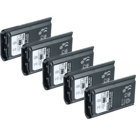 vhbw 5x Batterie remplacement pour Yaesu Vertex FNB-V132Li, FNB-V131Li pour radio talkie-walkie (1380mAh, 7,4V, Li-ion) (1/5)