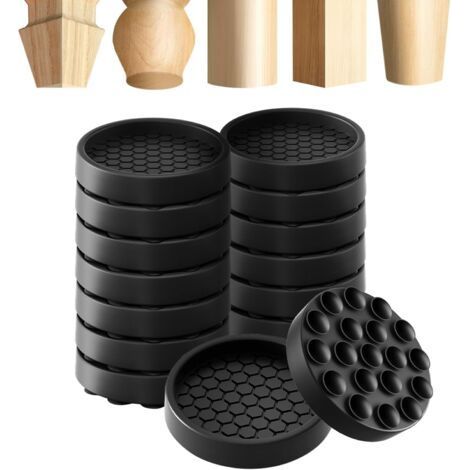 16 Pieces Non-Slip Mats for Table Furniture, Sofa, Bed, etc., 5cm, Black (1/5)