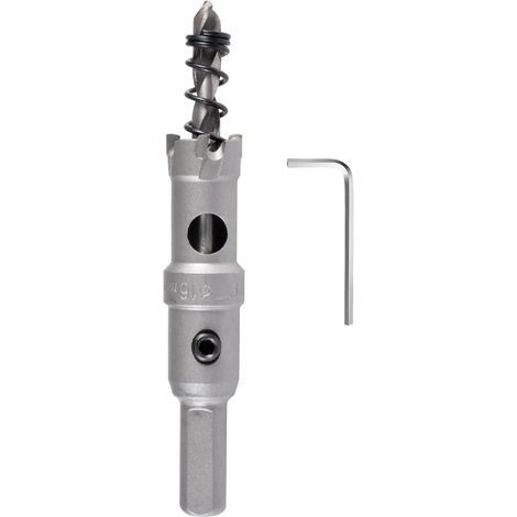 16mm Foret de scie cloche en carbure , Coupe-trou en carbure de tungstène, coupe-trou industriel pour l'acier inoxydable, le métal, le fer, l'alliage, le cuivre, le bois et les plastiques (1/4)