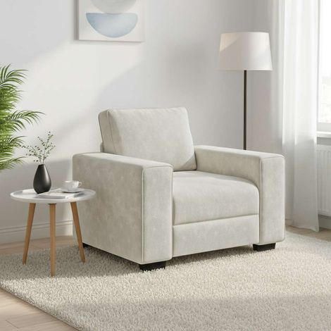 vidaXL Canapé/Fauteuil crème 100x77x82 cm velours (1/5)