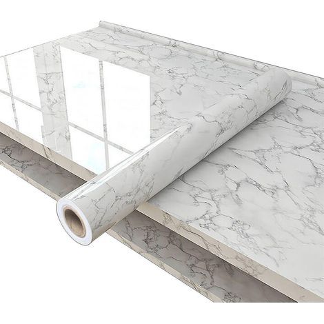 Selbstklebende Tapete in Marmoroptik, wasser- und ölbeständig, für die einfache Möbelrenovierung – ideal für Küchenarbeitsplatten, Schränke und Wohnzimmerwände. 40 x 300 cm (1/5)