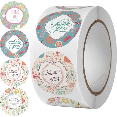 (1000 pièces) Étiquettes autocollantes « Merci » 2,5 cm 17