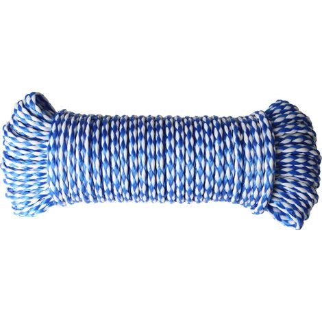 TrendLine Skiseil Ø 8mm x 20m Weiß/Blau Mehrzweckseil Vielzweckseil Allzweckseil