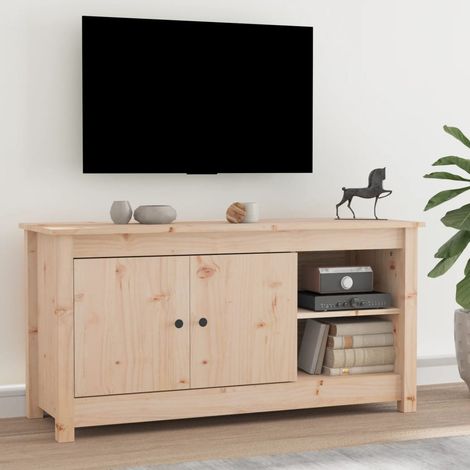 Meuble TV - Armoire Télévision Moderne Banc TV de Salon 103x36,5x52 cm Bois de pin massif -FR76863 (1/5)