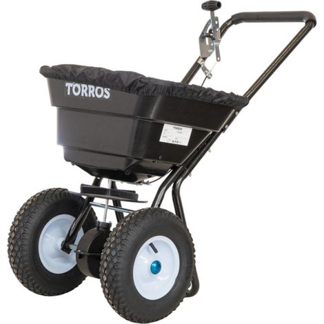 Torros – Épandeur d'engrais manuel à pousser 29 L – Semoir pour engrais et semences – Répartition 360° – Roues pneumatiques tout-terrain – SW029