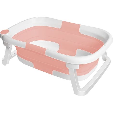 Une baignoire pour bébé pliable,®,Antidérapant Baignoire Compacte pour BéBé Nouveau-né Enfants,63 x 43 x 20 cm,rose (1/5)
