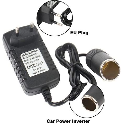 12V 2A Zigarettenanzünderstecker-Adapter, AC/DC-Adapter-Konverter für Navigationssysteme, Stromwandler