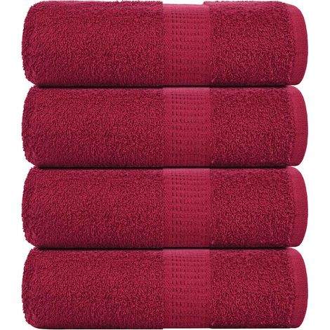 Serviettes d'invités FROGN, lot de 4, bordeaux, 30 x 50 cm, 360 g/m² (1/5)