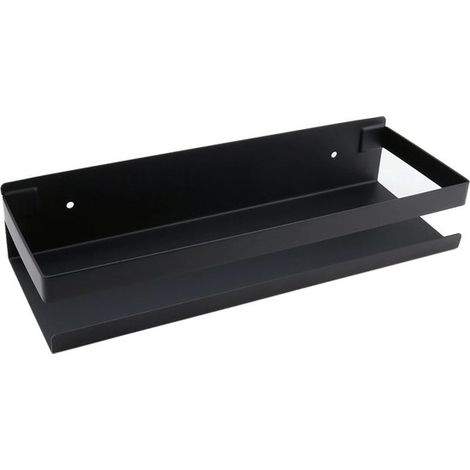 Étagère murale de salle de bain en acier inoxydable - Noir - 30 cm - Rangement salle de bain (1/4)