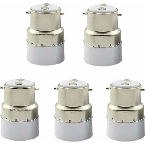 Paquet de 5 convertisseurs de douille d'ampoule B22 à E14 Douille de douille B22 Passer au support de lampe adaptateur standard E14.