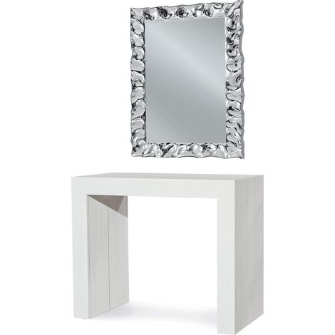 Consolle Tavolo Legno Bianco Consumato Allungabile (1/2)