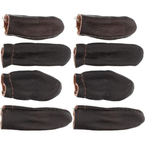 Finger protectors, set of 4, in brown leather, for felting (1/5)