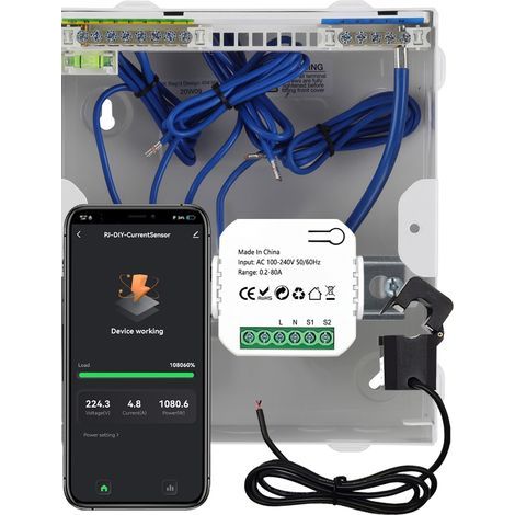 – Compteur d'énergie Wi-Fi 80A – Mesure de puissance kWh – Compatible Alexa et Google Home – Installation facile sur rail 35mm (1/5)