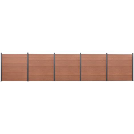 Zaunelement-Set Braun 872x186 cm WPC