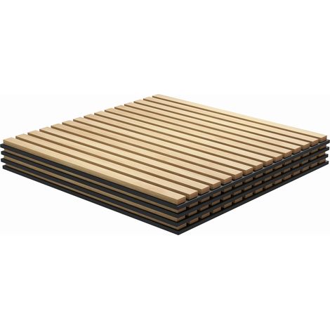 Panneau acoustique, absorption sonore, cloison à lattes à monter soi-même, MDF et polyester, installation facile, chêne